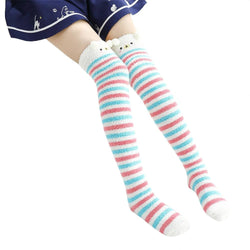 Candy Bear Thigh Highs - furry socks,fuzzy socks,sockies,socks,stockings