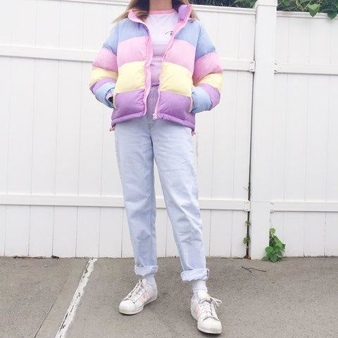 Candy Colored Bomber - 80s, bomber coat, jacket, coats, cold weather