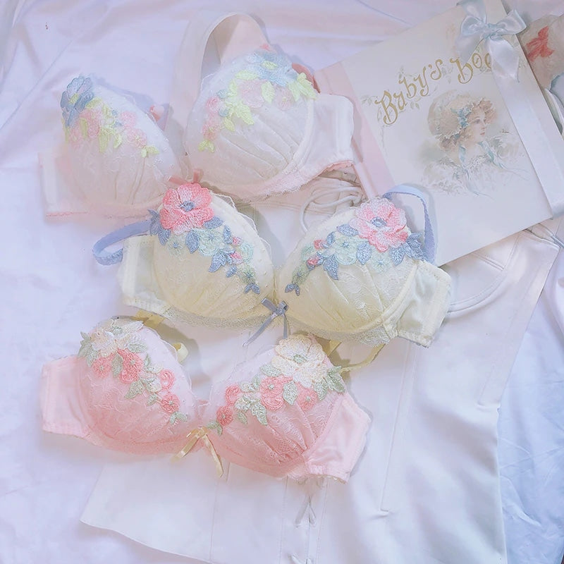 Candy Floral Lingerie Set - angel, angelcore, angelic, bra, bralette