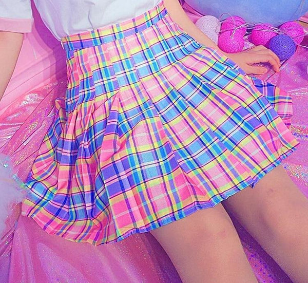 Candy Plaid Skirt - skirt