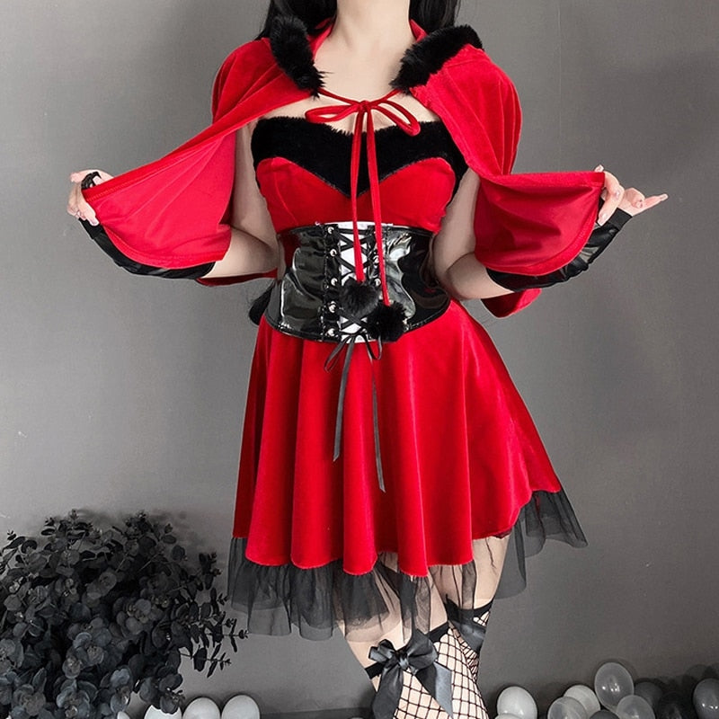 Christmas Red Riding Hood Outfit - cosplay, costumes, dress, dresses, red riding hood