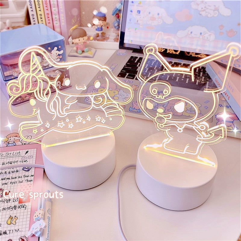 Led Neon Night Light Ornaments Home Decor Kids Girls Kawaii Bedroom Bedside  Lamp Lighting Aesthetic Room Decor