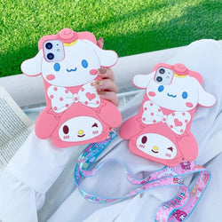 Cinna & Melody Stack iPhone Case - for 11 - apple phone, phones, cinnamoroll, iphone case, cases