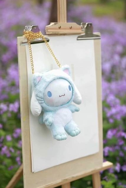 Fairy Kei Pastel Blue Cinnamoroll  Plush Toy Bag Purse Storage Kawaii Cute 
