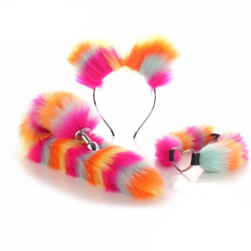 Orange Yellow Tail Plug Set Cosplay Costume Accessories DDLG Playground Orange Yellow Tail Plug Set Cosplay Costume Accessories DDLG Playground