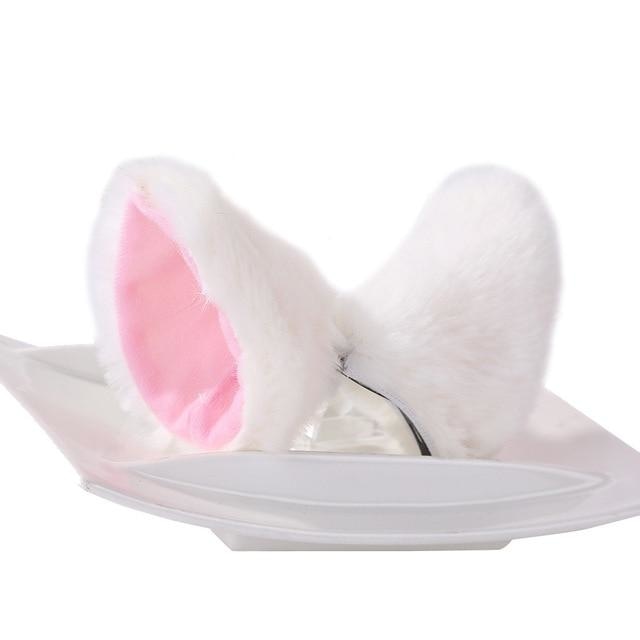White Furry Soft Neko Ears Clip In Cat Ears Fox Ears Petplay Kink Fetish Furries 