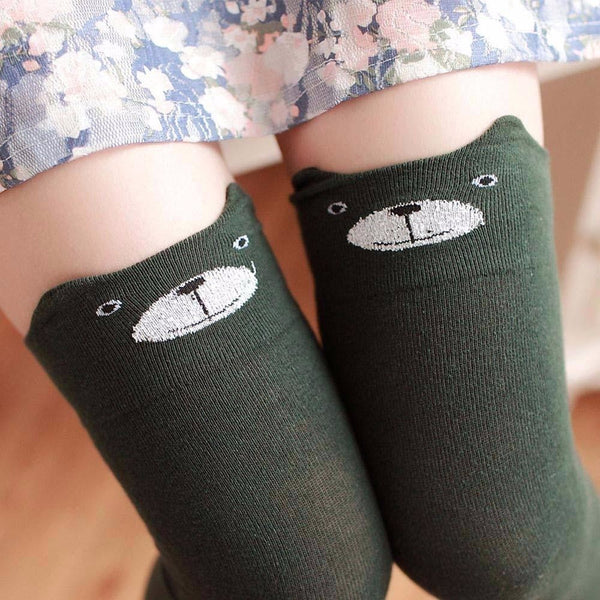 Cotton Animal Thigh Highs - stockings