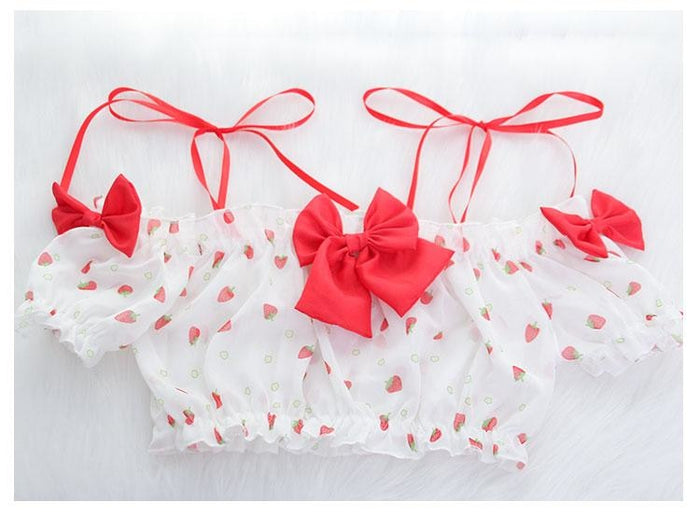 Country Strawberry Outfit Farm Girl Lingerie Kawaii  DDLG Playground