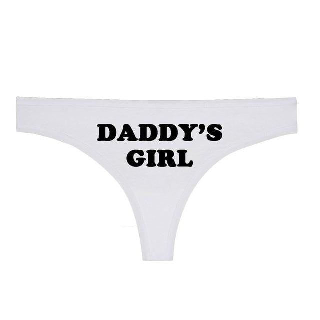 Daddys Girl Thong - White / S - diaper