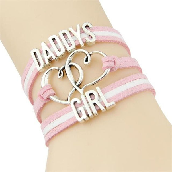 Daddy’s Girl Wrap Bracelet - Pink - blue bracelet, come here daddy, cuffs, daddies,