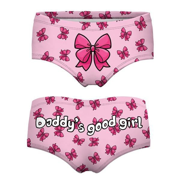 daddy's good girl pink bow panties undies lingerie underwear boy shorts daddy dom kink fetish age play dd/lg little space cgl by ddlg playground