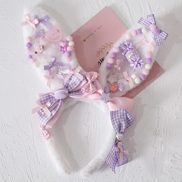 Decora Handmade Bunny Ears - Purple - accessories, baby bun, bunny ear, ear headband, ears