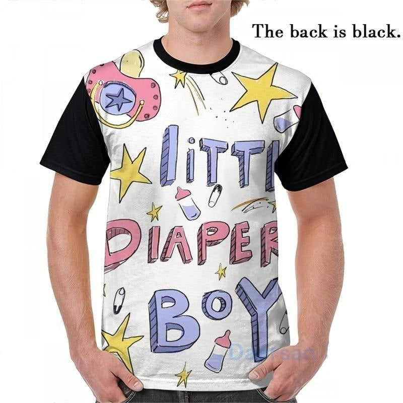 Little Diaper Boy Tee - Black / XXXL - abdl, boy, boys, ddlb, diaper lover