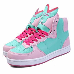 fairy kei pastel t-rex dinosaur green hi top sneakers high tops shoes candy colored sweet lolita yume kawaii harajuku japan fashion dd/lg cgl abdl age regression by ddlg playground