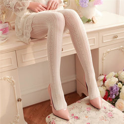 Elegant Lace Tights - White - costume