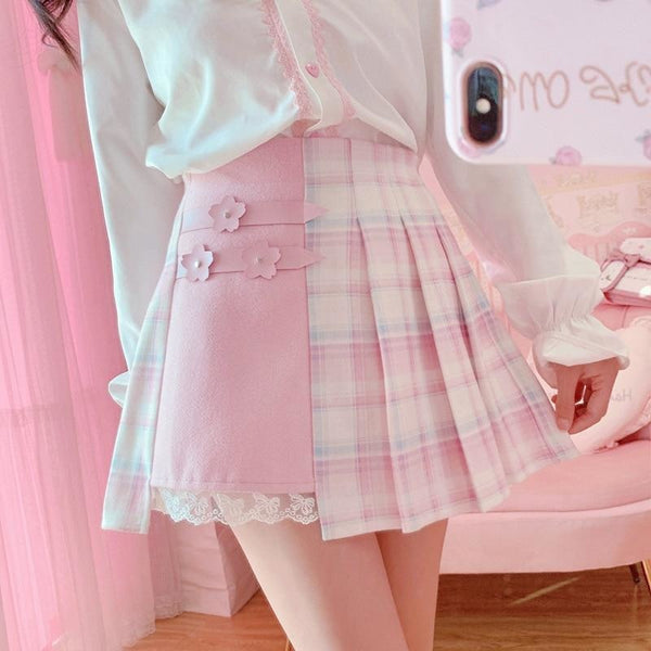 Flower Princess Patchwork Skirt Fairy Kei Candy Kawaii | DDLG Shop ...