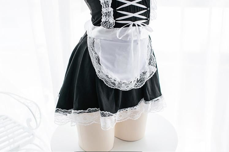 Sexy French Maid Roleplay Dress Lingerie Costume Cosplay Seductive Kinky Fetis