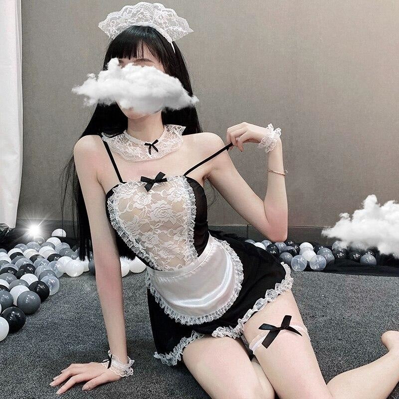 French Maid Lingerie Set Night Dress Costume Cosplay Cute DDLG Playground French Maid Lingerie Set Night Dress Costume Cosplay Cute DDLG Playground