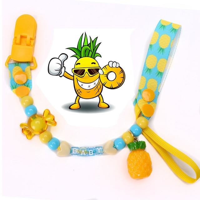 Fruity Baby Pacifier Clips - Pineapple - pacifier clip