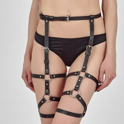 sexy black garter belt harness black gothic culture bdsm s&m dominatrix sexy fetish kink by ddlg playground