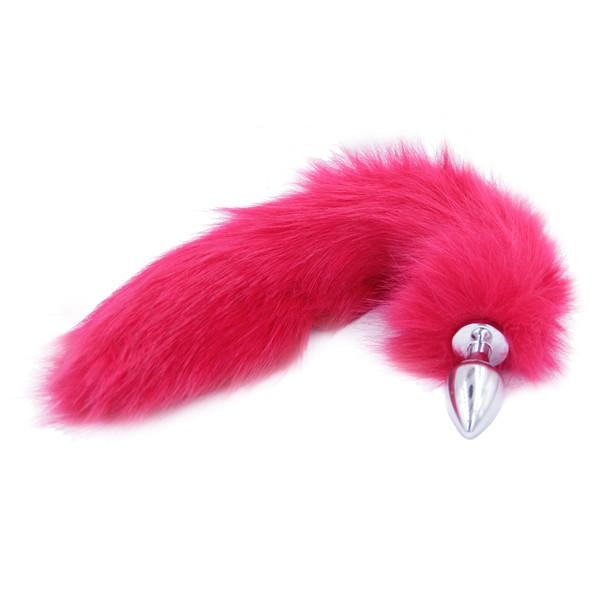 Furry Magenta Fox Tail Plug Butt Plug Pet Play Kink Fetish Sexy Tails by DDLG Playground