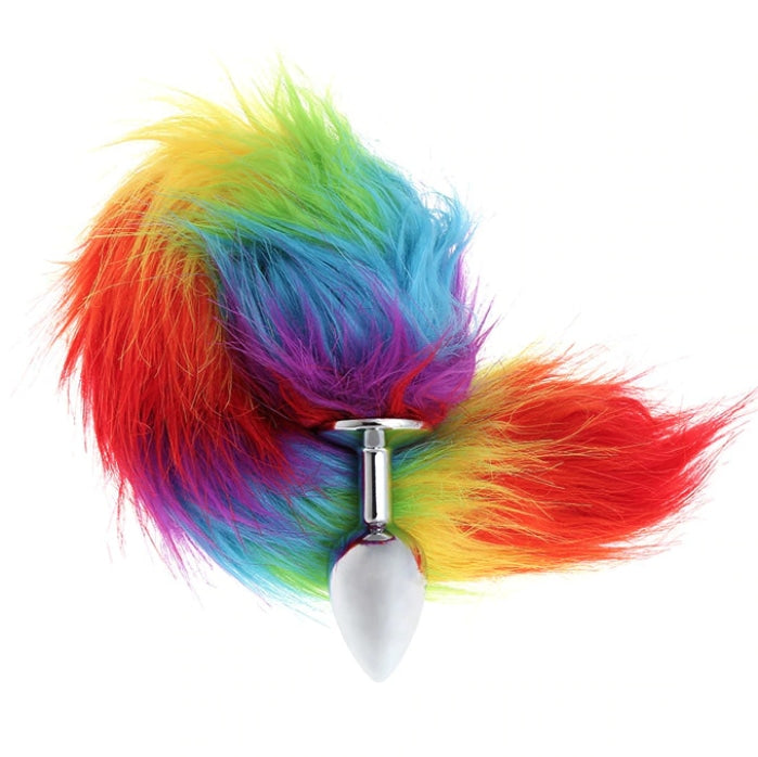 Furry Fox Tail (Many Colors) - Rainbow - Petplay