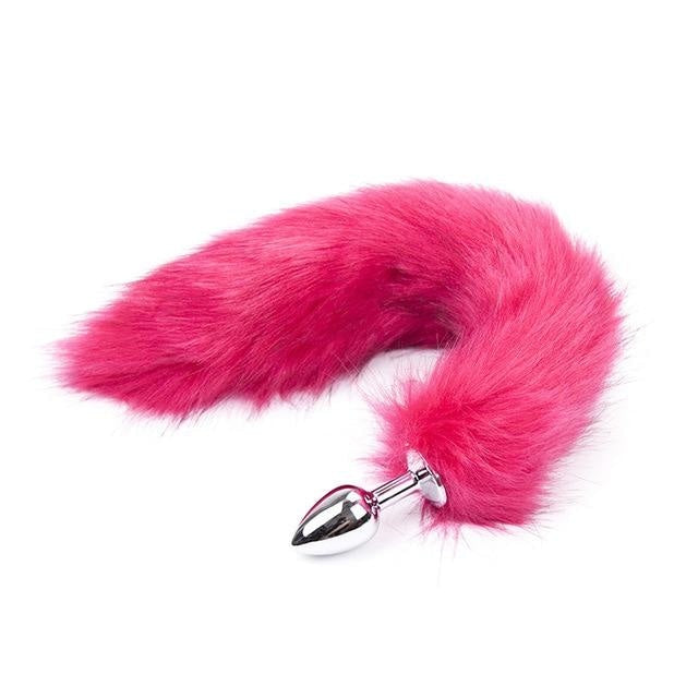 Furry Fox Tail (15 Color Choices!) - Magenta - petplay