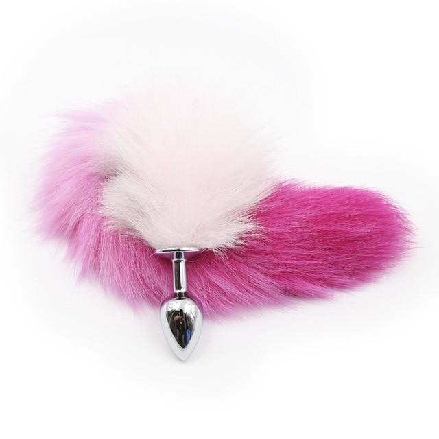 Furry Fox Tail (15 Color Choices!) - Pink Ombre - petplay