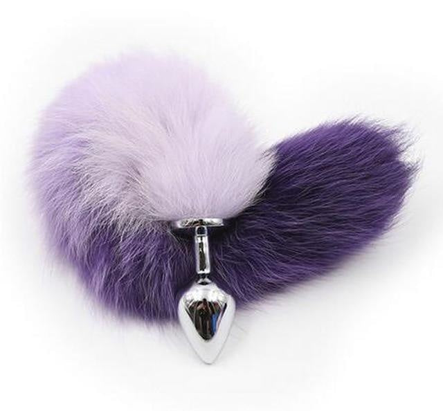 Furry Fox Tail (15 Color Choices!) - Purple Ombre - petplay