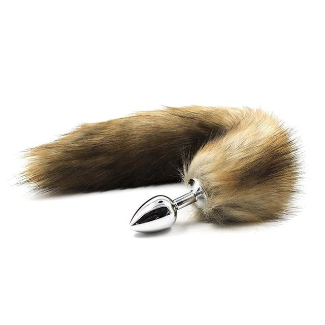 Furry Fox Tail (15 Color Choices!) - Real Brown Fur-Like - petplay
