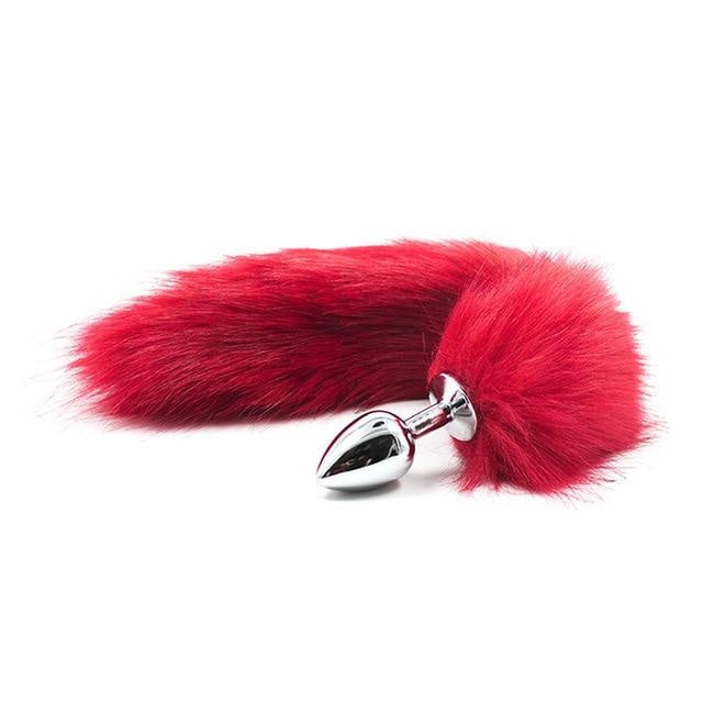 Furry Fox Tail (15 Color Choices!) - Red - petplay