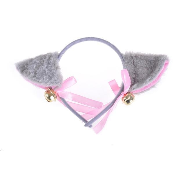 Furry Neko Ears - Gray - headband