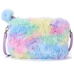 Soft Furry Pastel Purse Handbag Pom Pom Fairy Kei Kawaii Fashion by DDLG Playground