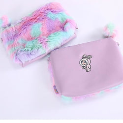 Soft Furry Pastel Purse Handbag Pom Pom Fairy Kei Kawaii Fashion by DDLG Playground