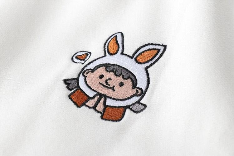 Fuzzy Bunny Ear Hoodie - sweater