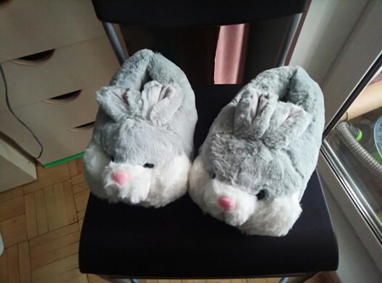 Fuzzy Bunny Slippers - Shoes