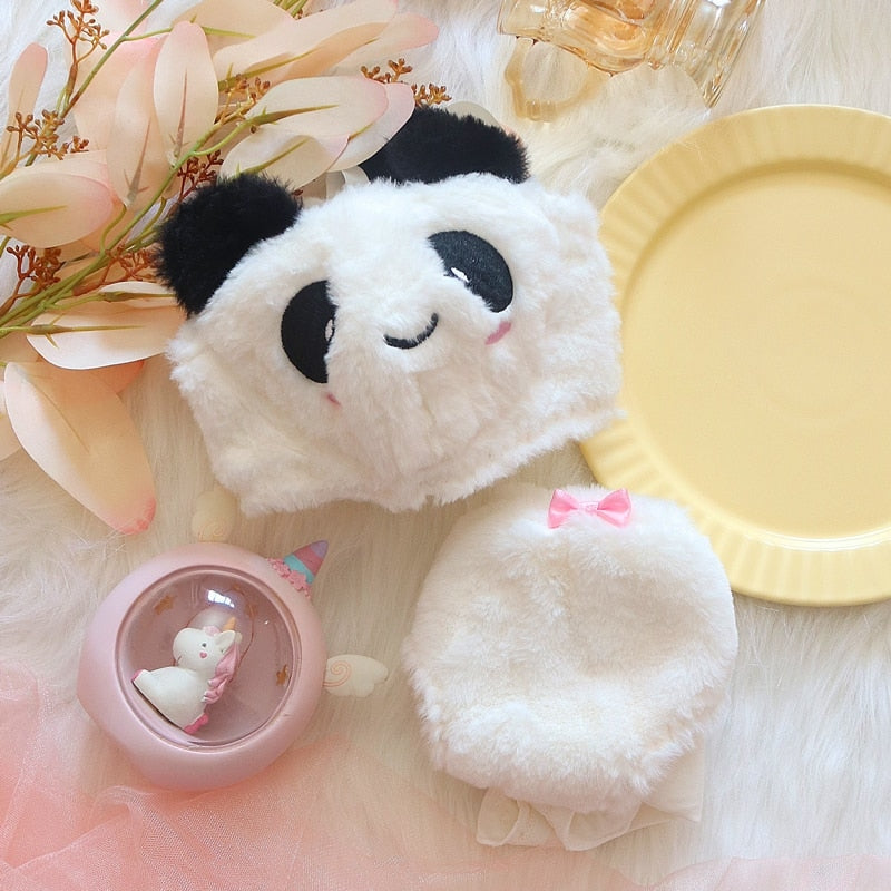 Fuzzy Panda Lingerie Set - bra, bra and panties, panty, bralette, bralettes