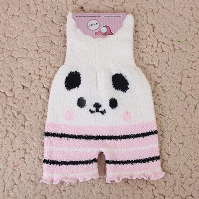 Fuzzy Stretchy Shorts - Pink & Black Panda - shorts