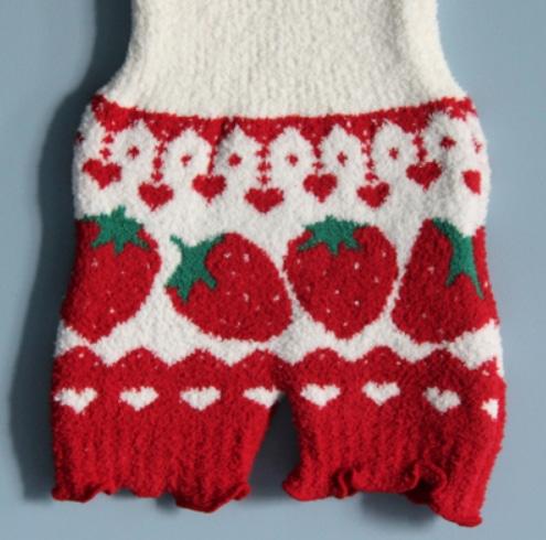 Fuzzy Stretchy Shorts - Strawberries - shorts