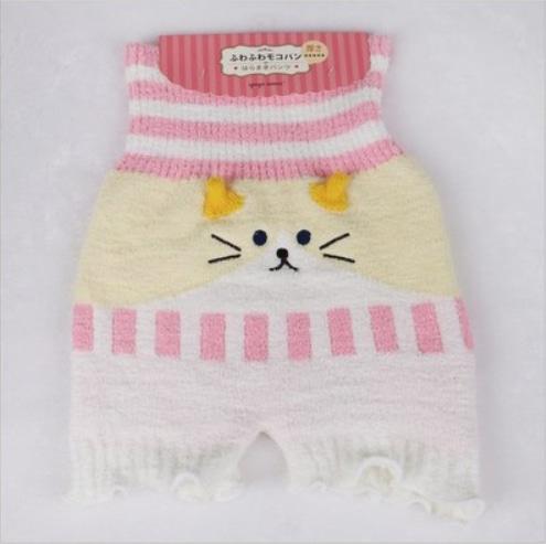 Fuzzy Stretchy Shorts - Pink / Yellow Cat - shorts