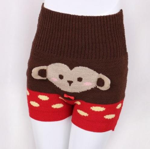 Fuzzy Stretchy Shorts - Red Monkey - shorts