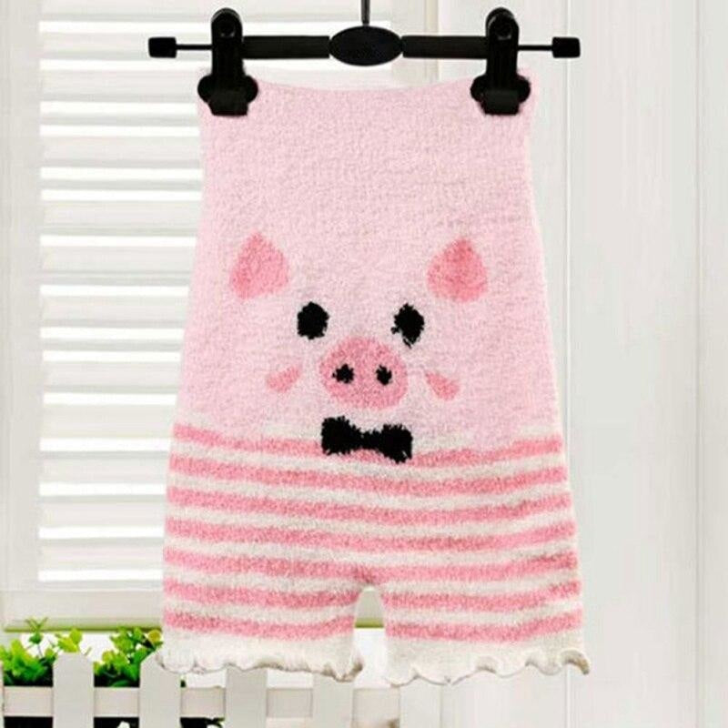 Fuzzy Stretchy Shorts - Pink Pig - animal shorts, baby animals, bottoms, cartoons, cashmere