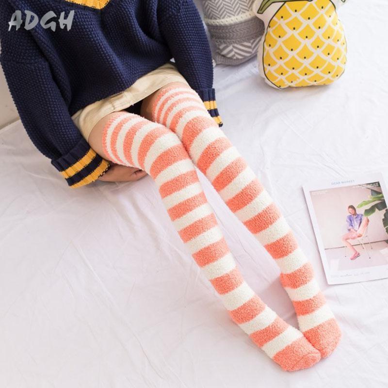 Fuzzy Soft Furry Thigh High Stockings Soft Socks Over The Knee Kawaii Soft Furry