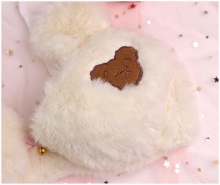 Fuzzy Teddy Bear Lingerie Set - bear, bear ears, lingerie, bra, bralette