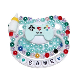 Gamer Baby Deco Pacifier - Blue - abdl, adult baby, paci, pacifier, binkies