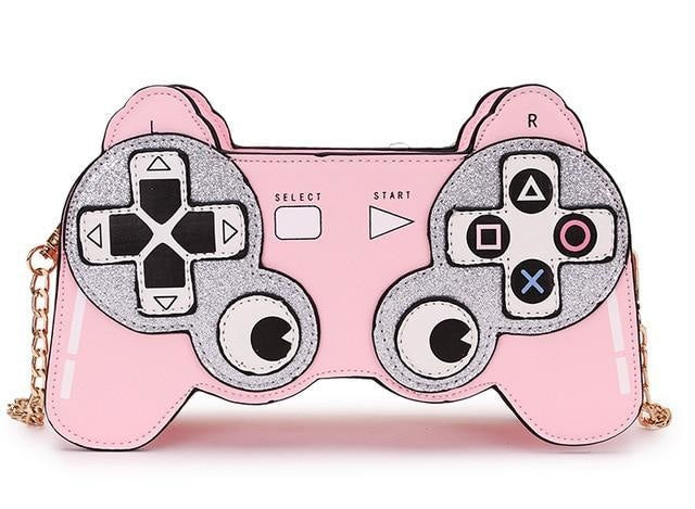 Pink Playstation Controller 3D Handbag Glitter Purse Kawaii Bag