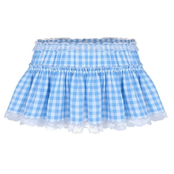 Gingham Plaid Micro Skirt Girly Sissy Short Miniskirt | DDLG Playground