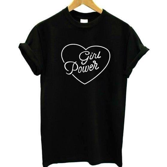 Black Girl Power T-Shirt Feminist Top Feminism Shirt Tee Plus Size Fashion