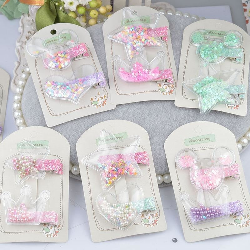 Glitter Confetti Hair Clips Barettes Decora Fairy Kei DDLG Playground