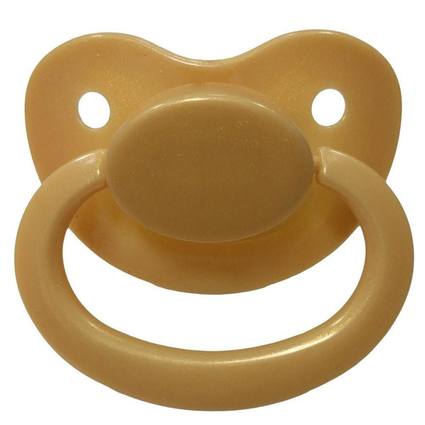 gold yellow glitter adult pacifier paci binkie soother mouth guard nipple autism autistic little space ddlg cgl abdl cglre age regression agere